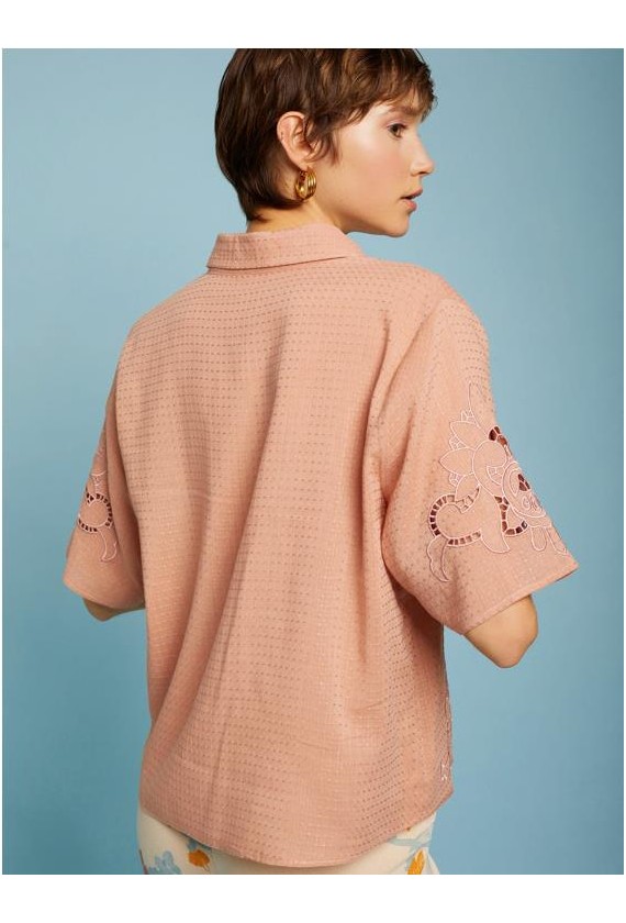 Meisie blusa bordada manga corta...