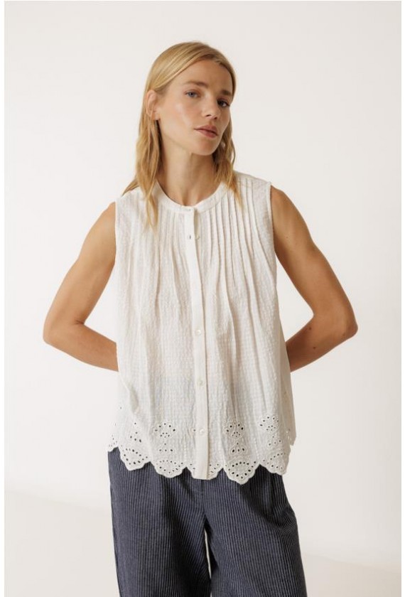 INDI COLD BLUSA SIN MANGAS BORDADA...