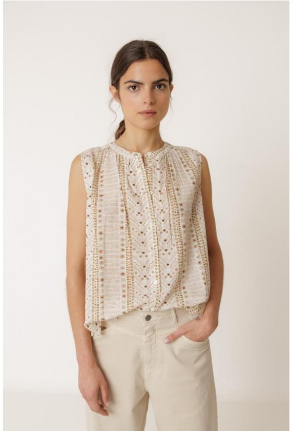 INDI COLD BLUSA SIN MANGAS  ESTAMPADO...