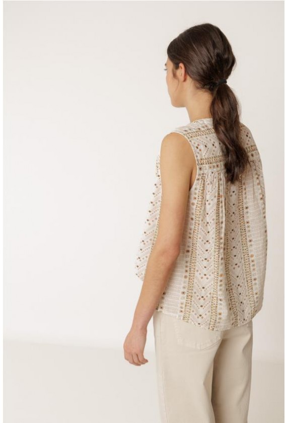 INDI COLD BLUSA SIN MANGAS  ESTAMPADO...