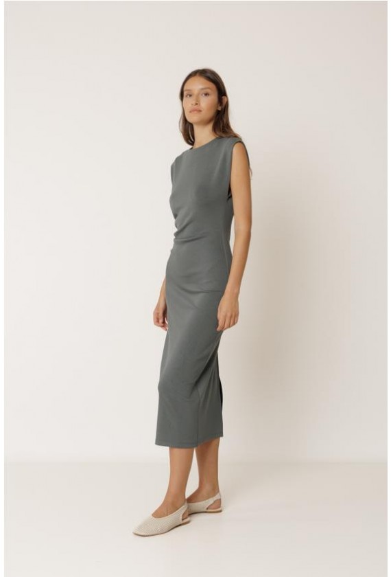 INDI COLD VESTIDO MIDI CON RECOGIDO...