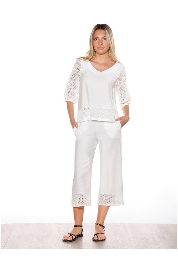 CHATELET BLUSA MANGA FRANCESA ADORNO...