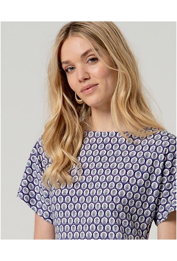 Vestido Surkana punto estampado retro...