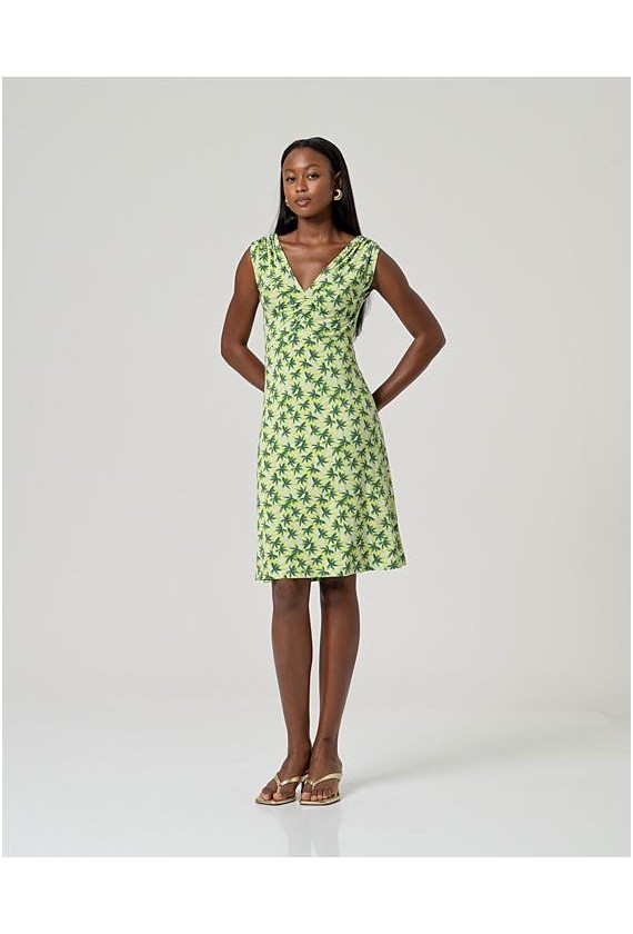 VESTIDO PUNTO ESTAMPADO HOJAS SURKANA...