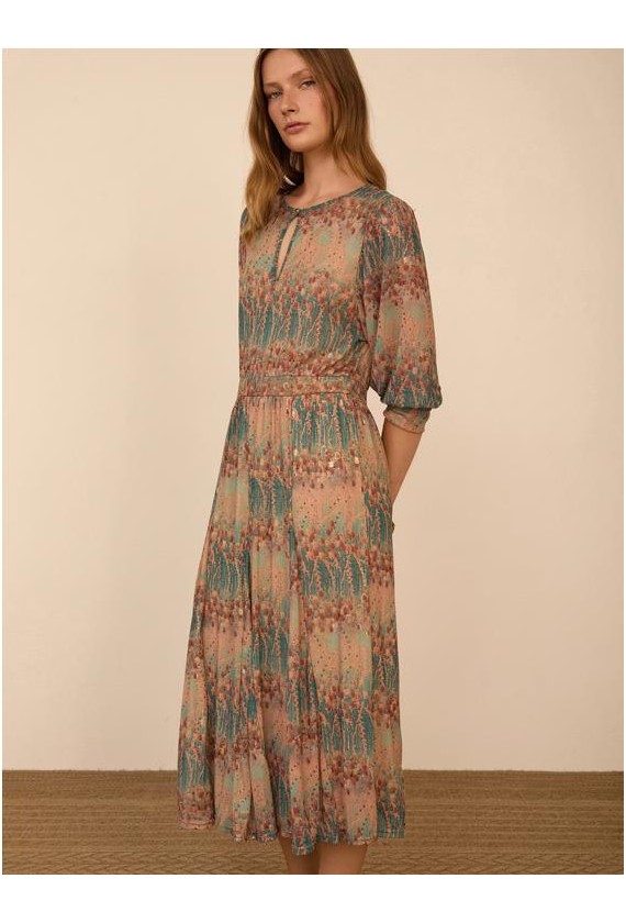 Vestido Meisie punto tul estampado...