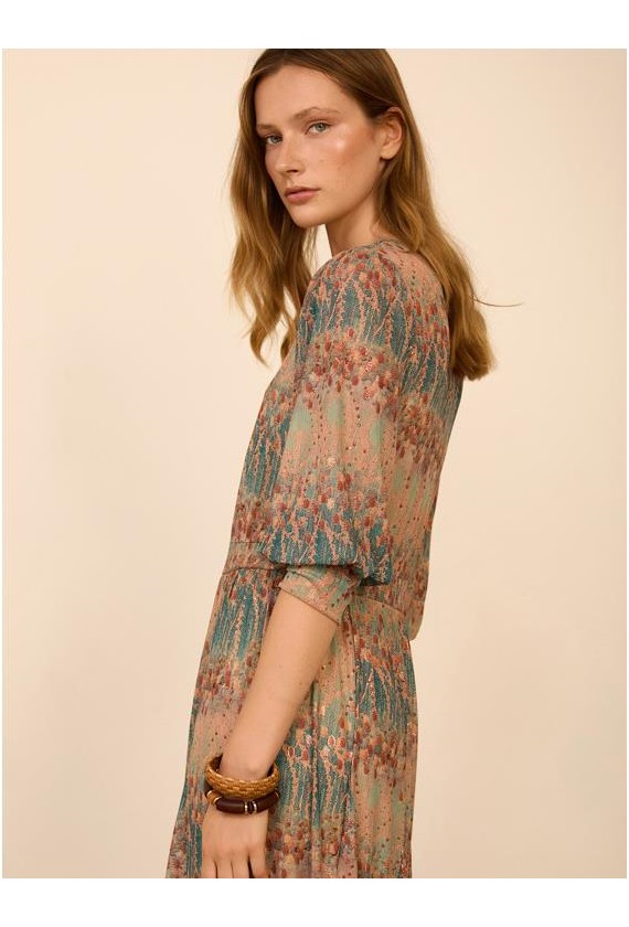 VESTIDO MIDI EVENTO PUNTO TUL MEISIE...