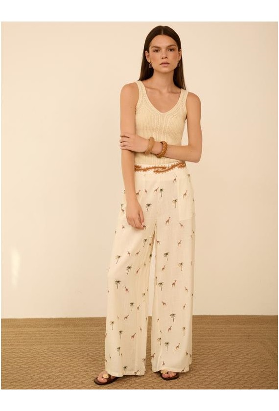 Pantalon Meisie fluido estampado...