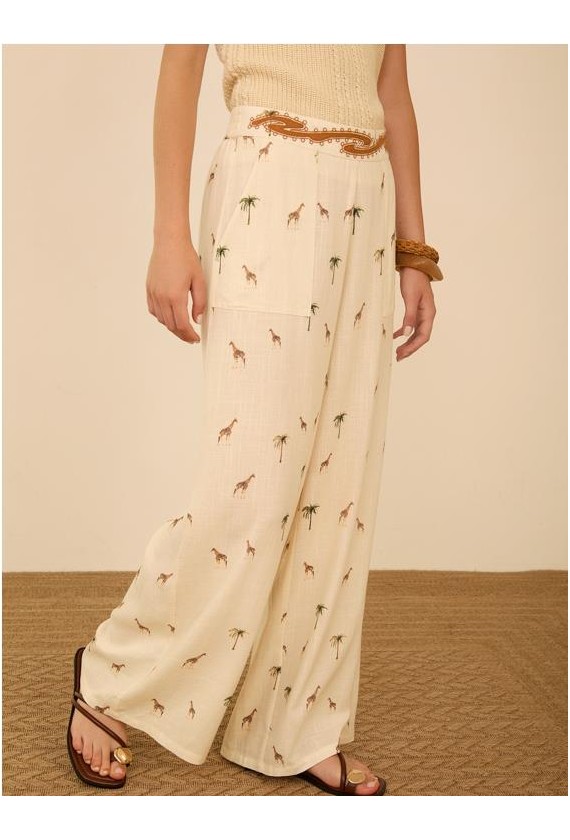 Pantalon Meisie fluido estampado...