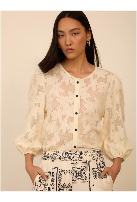 Blusa Meisie encaje M05B71IVY