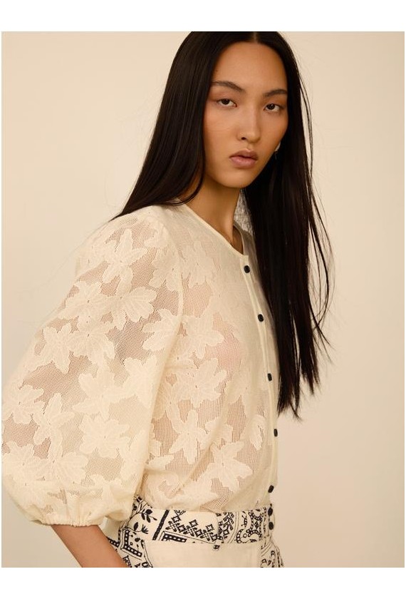 Blusa Meisie encaje M05B71IVY