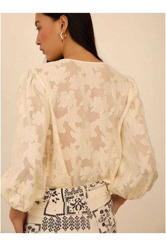 Blusa Meisie encaje M05B71IVY
