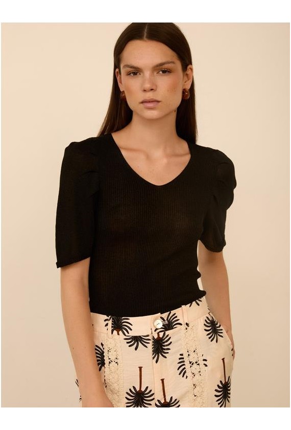 Jersey punto Meisie manga abullonada...