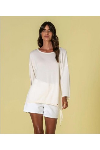 Jersey oversize Ruga adorno...