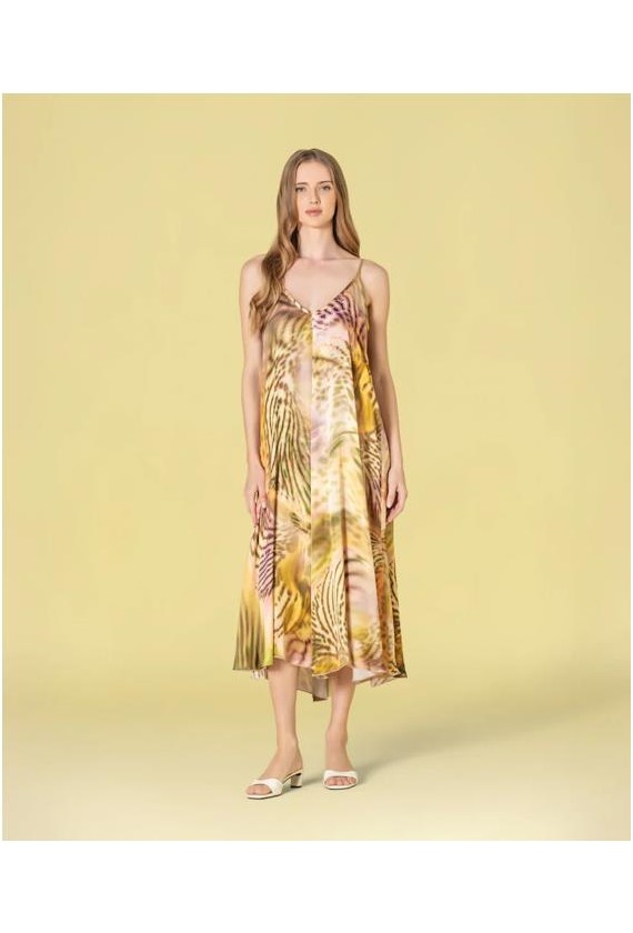 Vestido Ruga estampado tropical