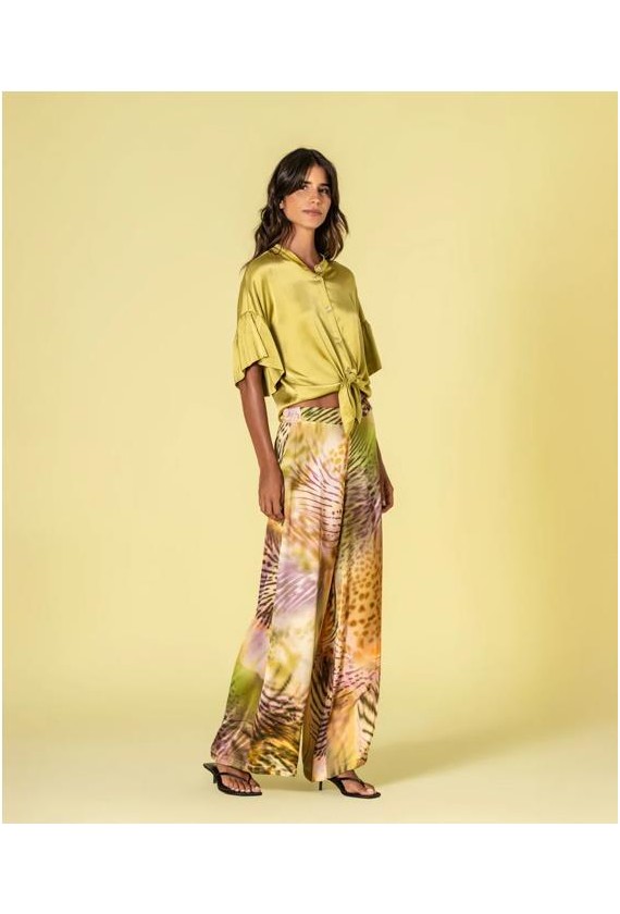 Pantalon Ruga estampado tropical