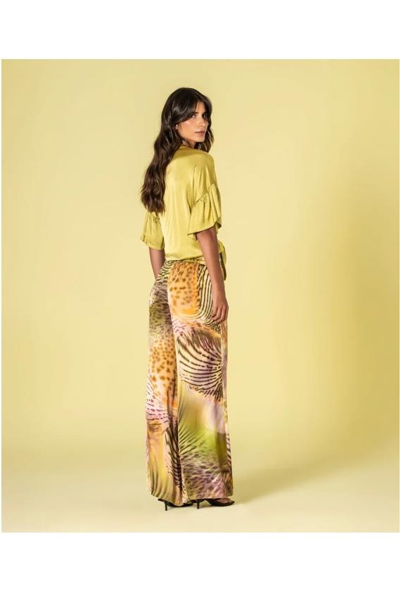 Pantalon Ruga estampado tropical