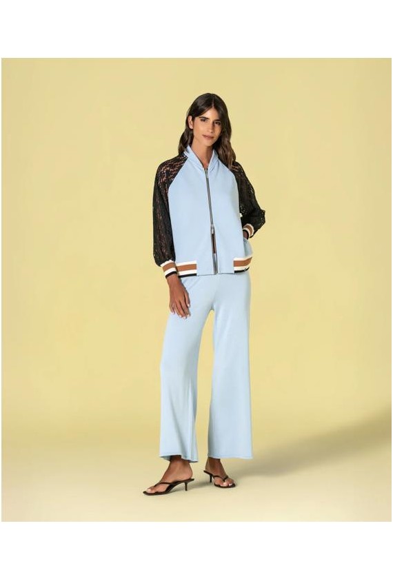 Bomber deportiva Ruga mangas encaje