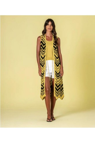 Chaleco largo Ruga intarsia...