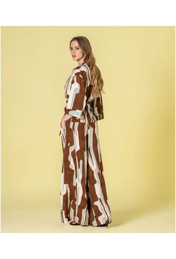 Pantalon Ruga estampado geomtrico.