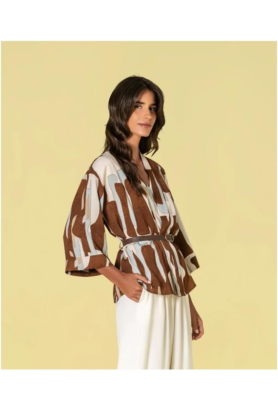 Chaqueta kimono Ruga estampado...