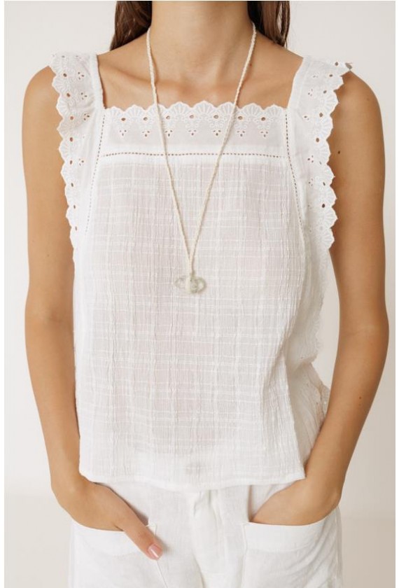 Blusa sin mangas Indi Cold volante...