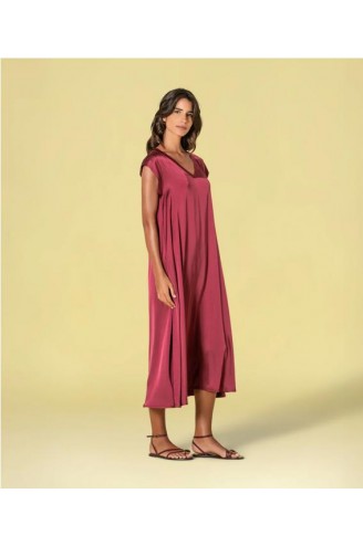 Vestido largo fluido raso...