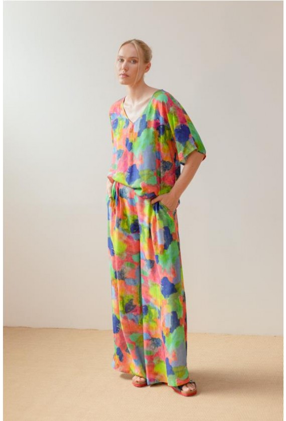 Blusa estampado manchas colores Pan...