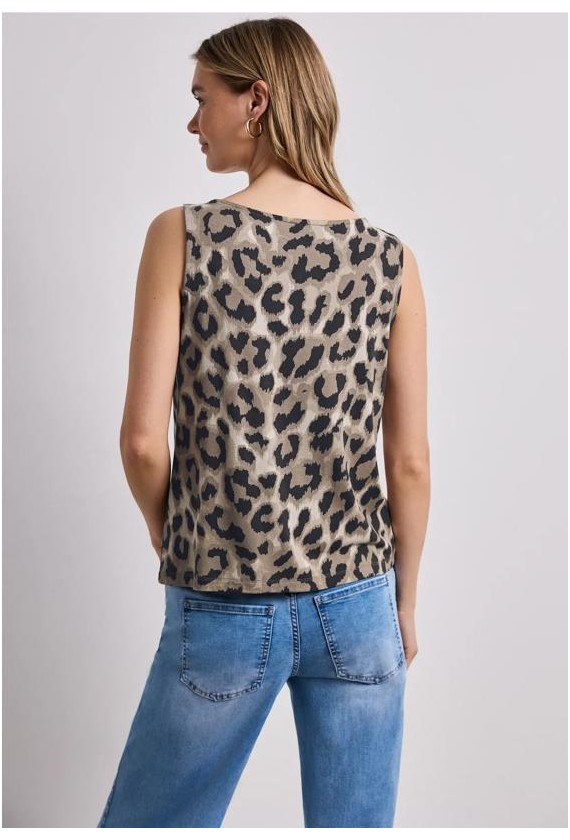 Top animal print adorno hebilla...