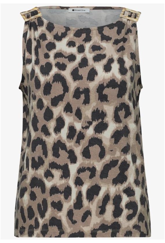 Top animal print adorno hebilla...