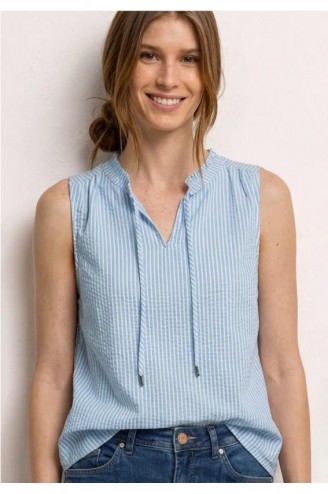Blusa sin mangas rayas... 2