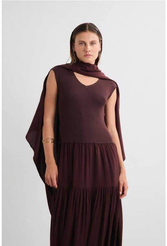 Vestido bimateria Mus Bombon Roshan