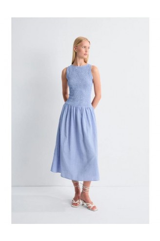 Vestido midi vichy Mus...