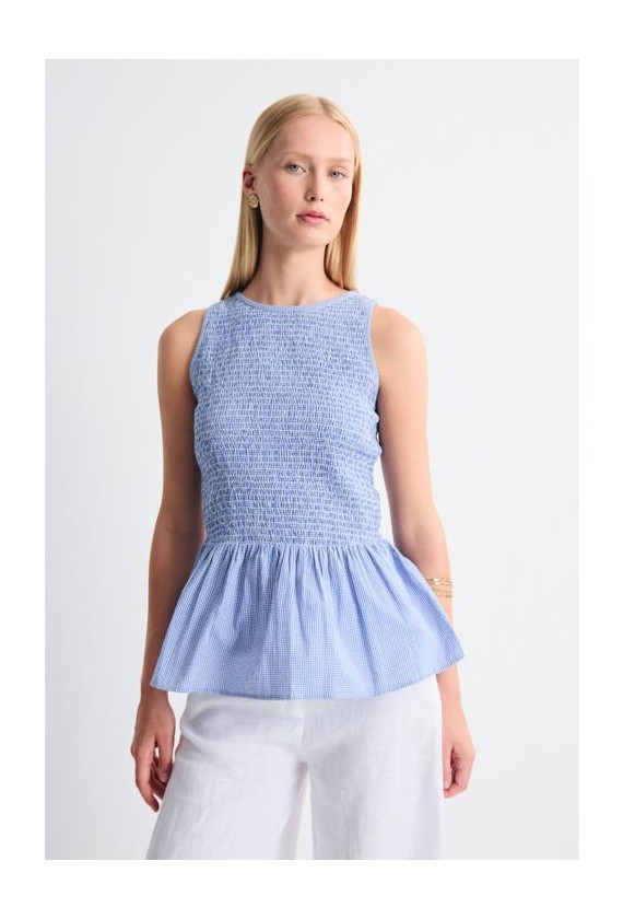 Blusa engomada cuadro vichy Mus...